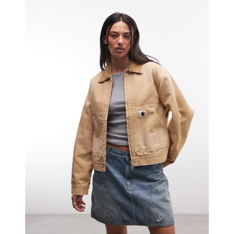 Carhartt WIP OG arcan double zip jacket in washed brown