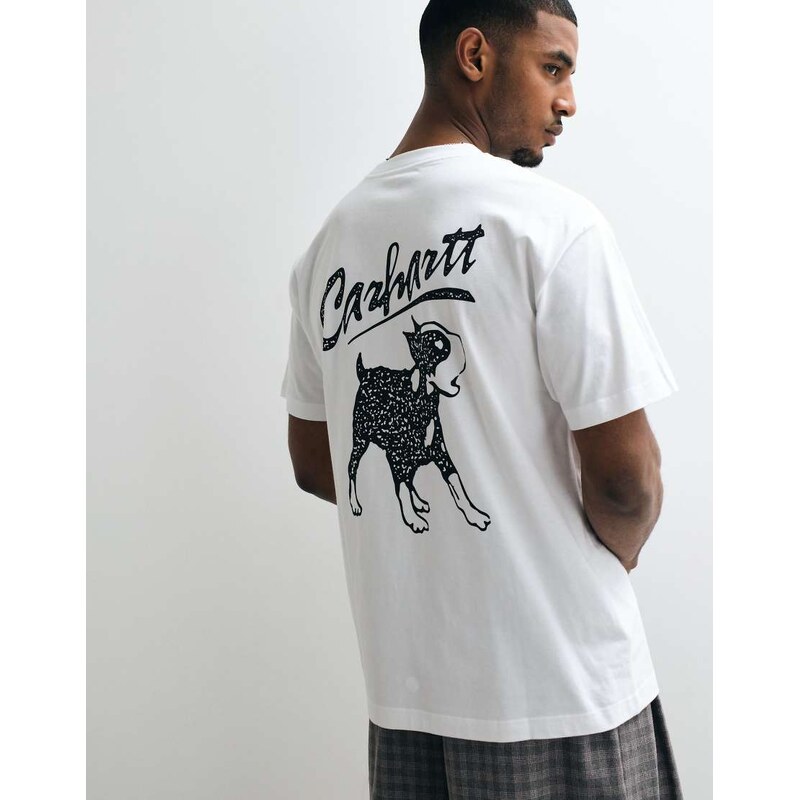 Carhartt WIP logo regular fit t-shirt with pup back print in