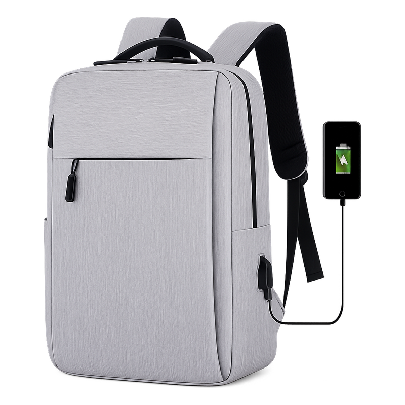 Leventi Voděodolný batoh na notebook 15,6 s USB portem – šedý |