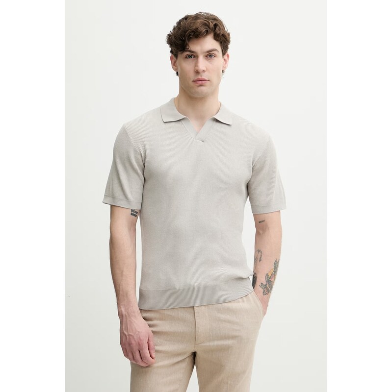BOSS Orange svetrové polo pánské bavlněné