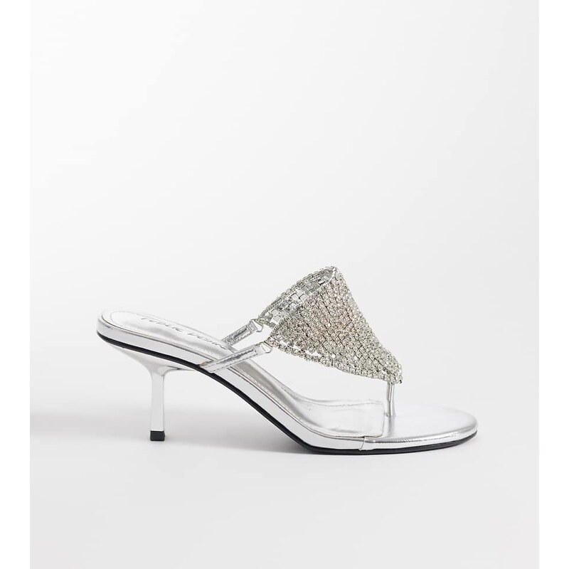 Public Desire Wide Fit Mima kitten heel sandals with