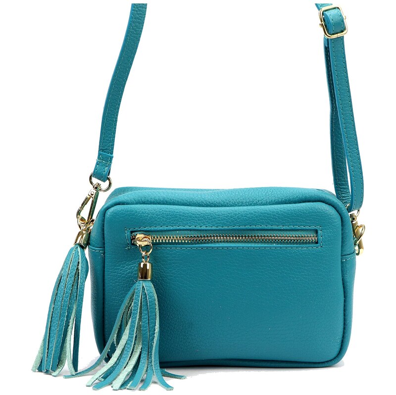 Kožená crossbody kabelka Luka 20-030 GL tyrkysová