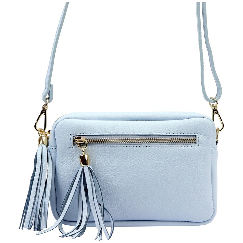 Kožená crossbody kabelka Luka 20-030 GL světle modrá
