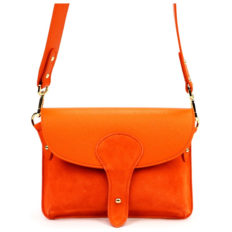 Luka Kožená crossbody kabelka 26-100 D oranžová