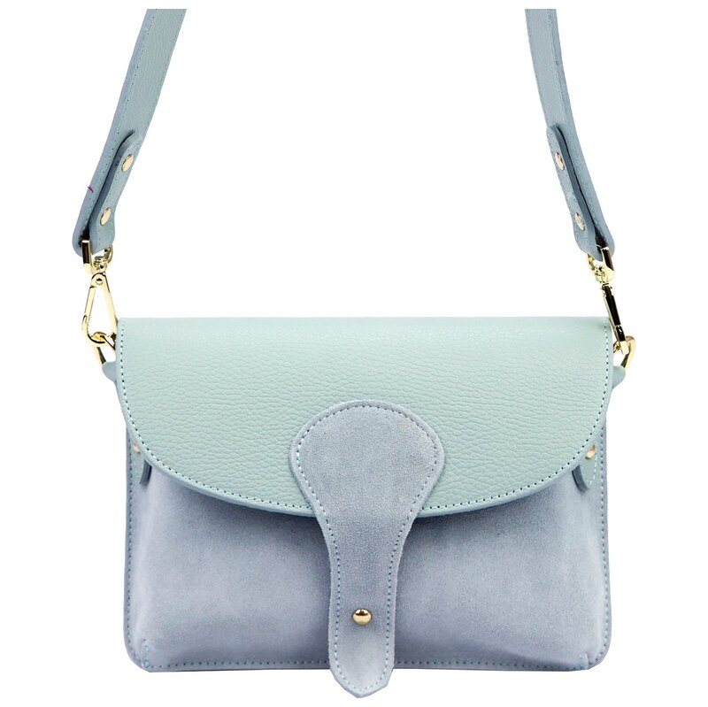 Luka Kožená crossbody kabelka 26-100 D světle modrá