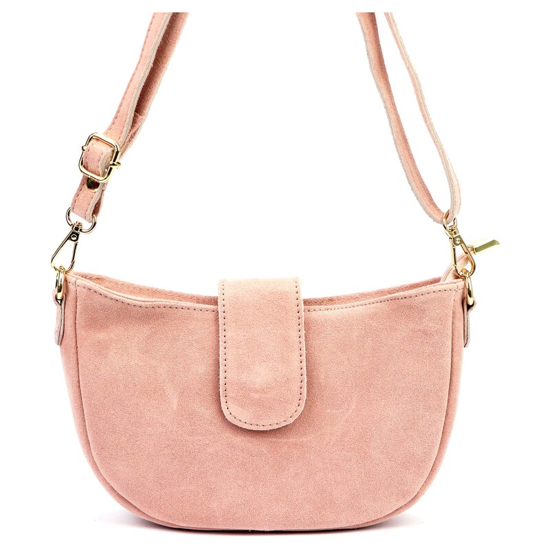 Kožená crossbody kabelka Luka 26-102 pudrová