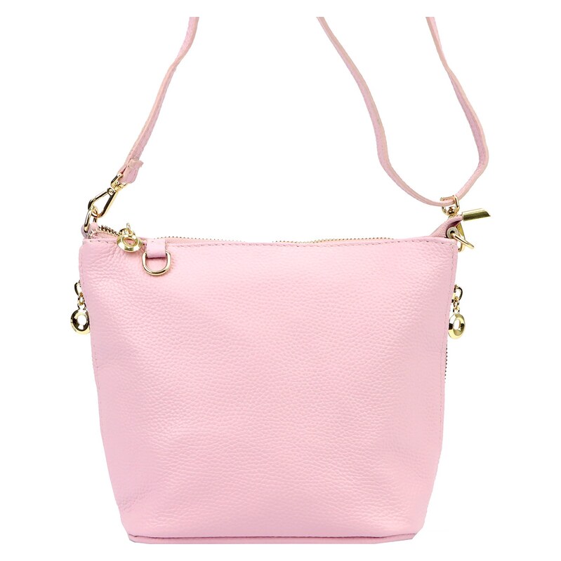 Kožená crossbody kabelka Luka 26-110 růžová