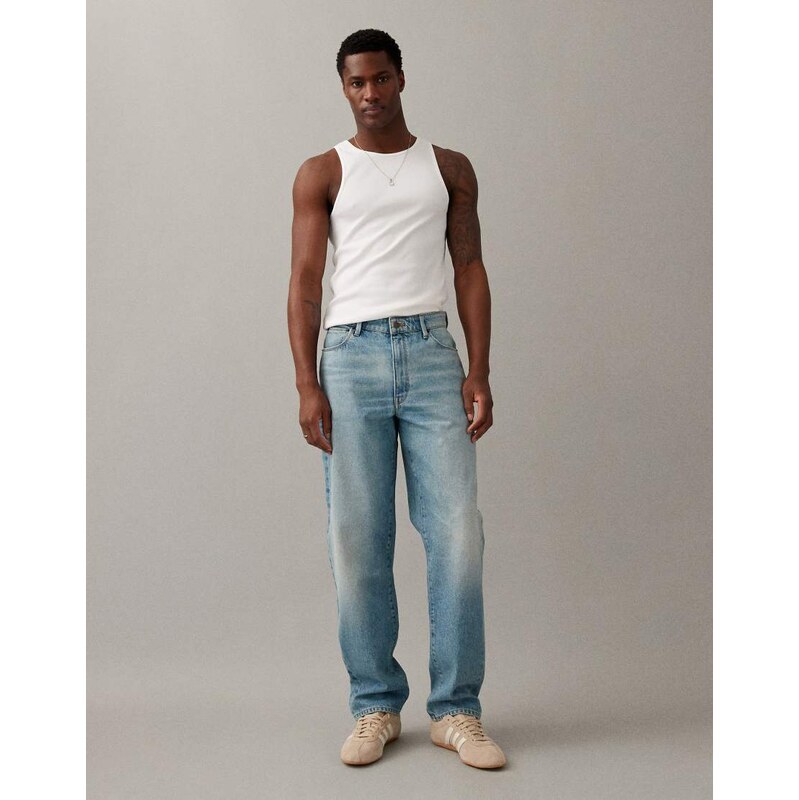 ASOS DESIGN straight jeans in mid wash blue