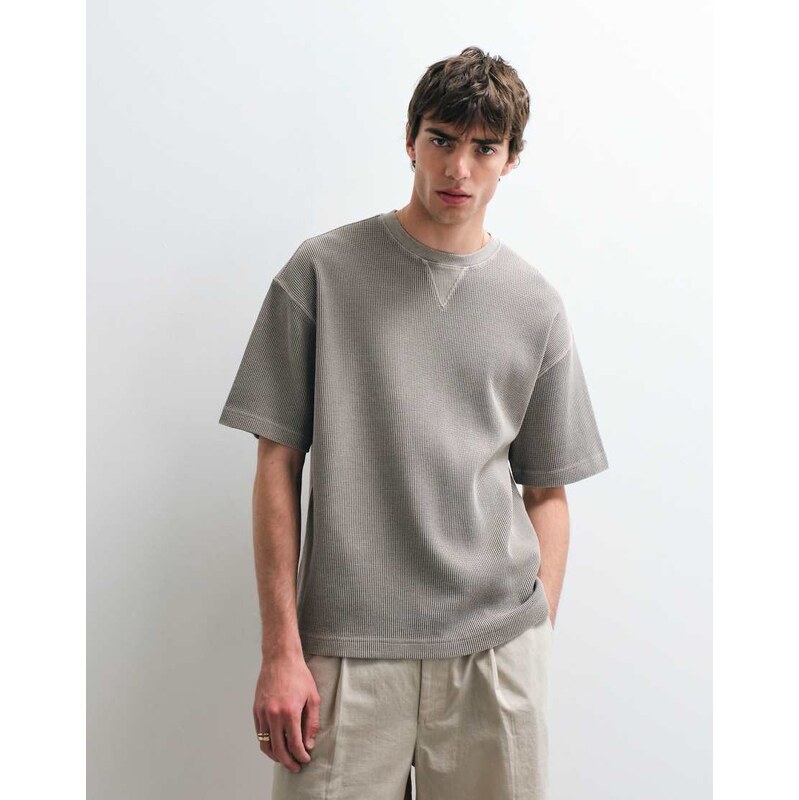 ASOS COLLECTIVE heavyweight oversized waffle t-shirt in washed