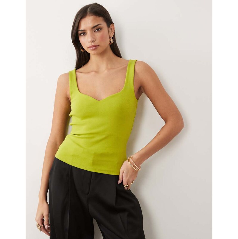 ASOS DESIGN compact cotton vest with curved neckline in