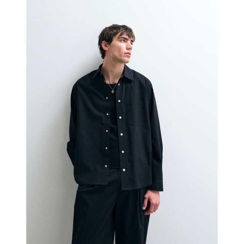 ASOS COLLECTIVE co-ord oversized cotton shirt with linen in