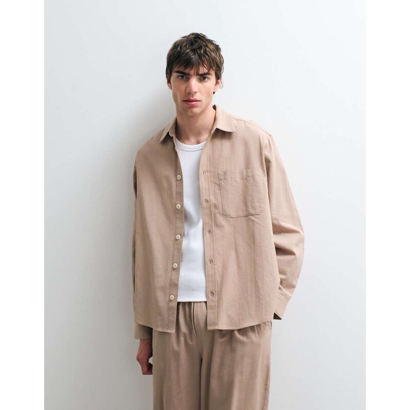 ASOS COLLECTIVE co-ord oversized long sleeve cotton shirt with