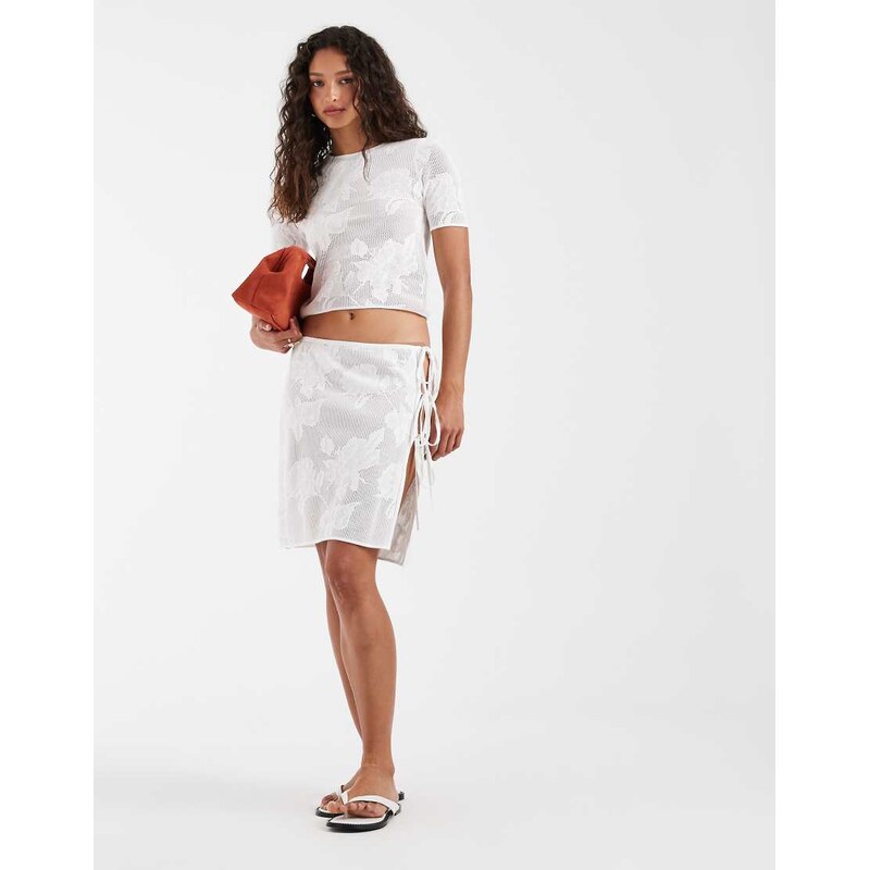 & Other Stories co-ord devore floral skirt with side tie detail