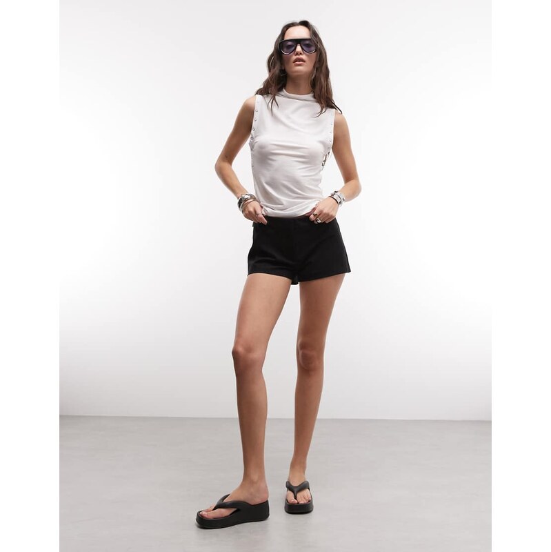 Weekday mini tailored shorts in black