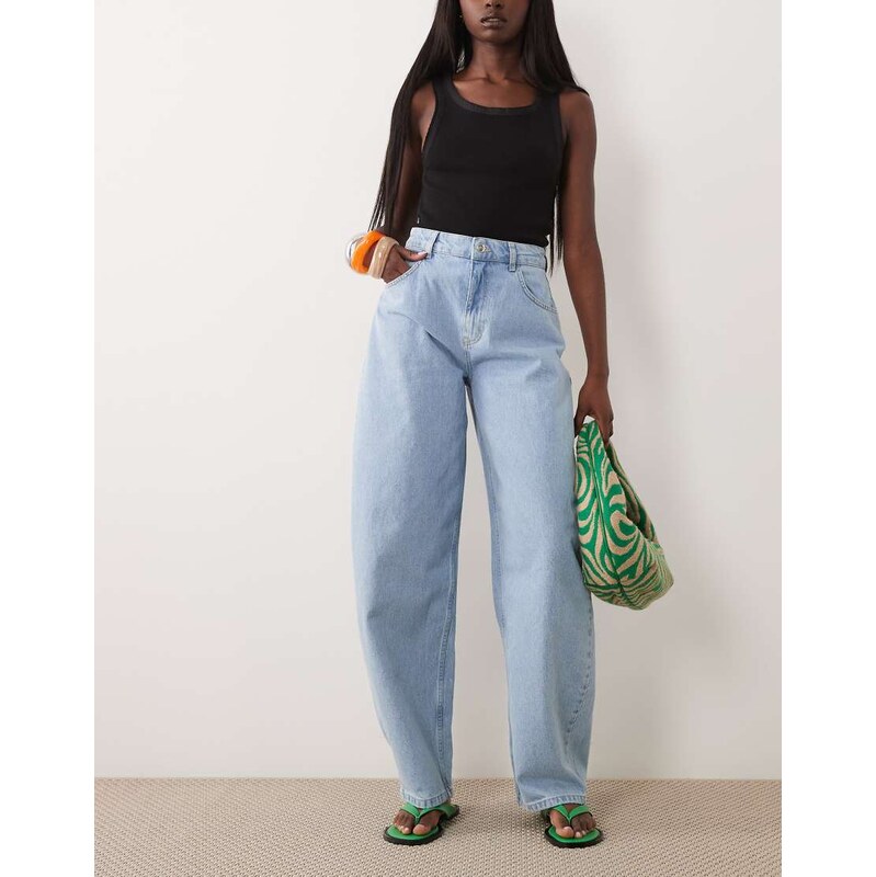 Miss Selfridge barrel leg jean in blue