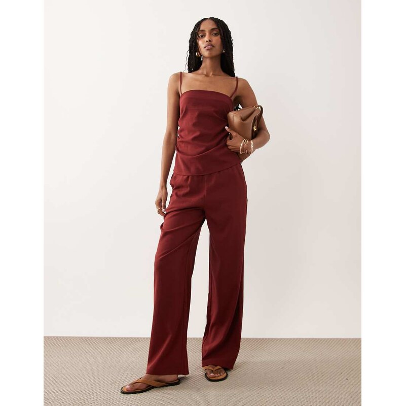 Mango Riga relaxed trouser co-ord in red