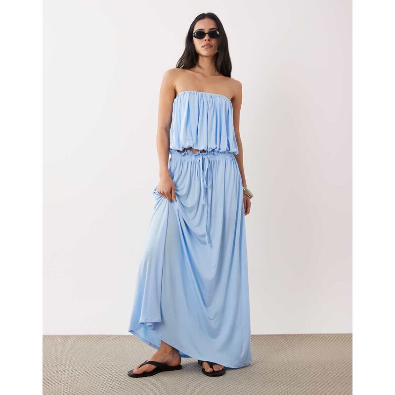 ASOS DESIGN co-ord midi skirt in light blue