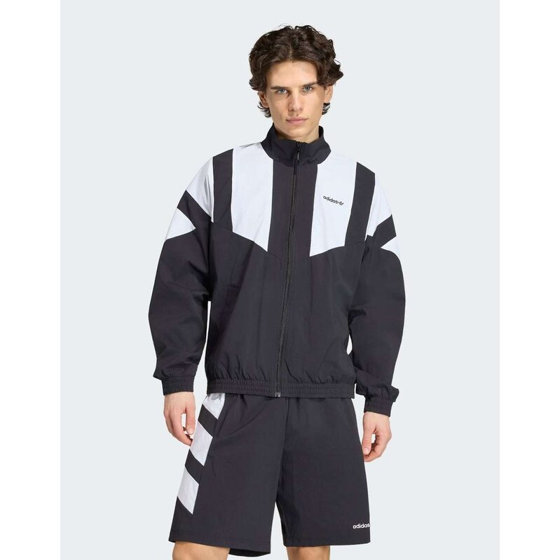 adidas Originals Blocked track top in black
