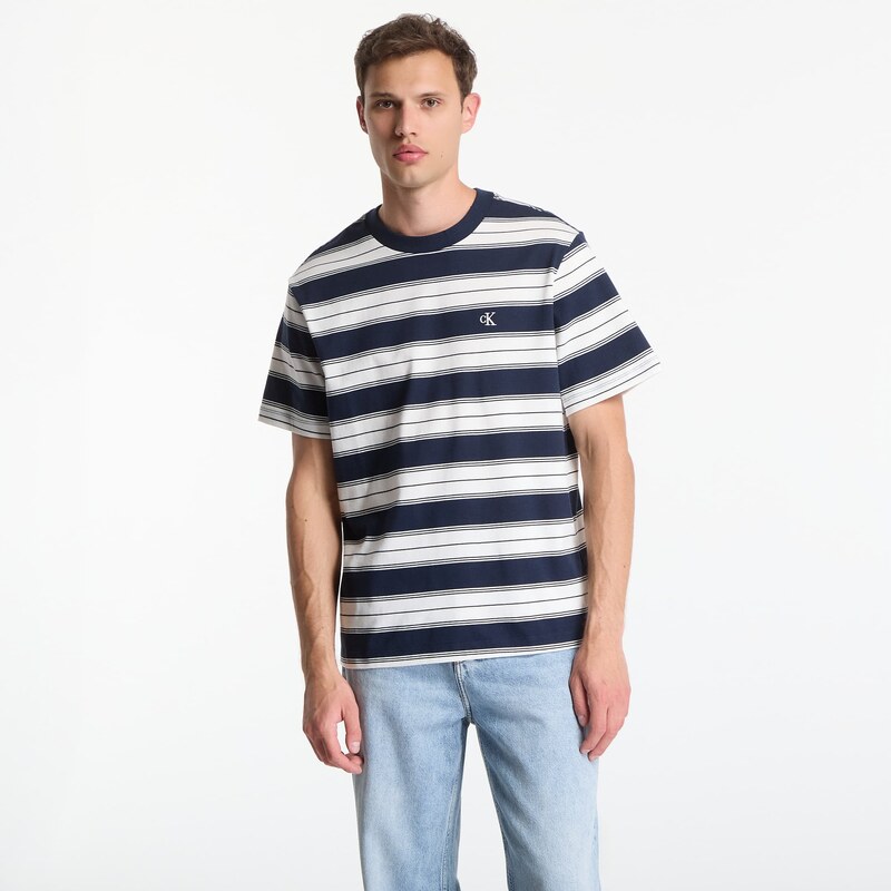 Tričko Calvin Klein Jeans Ss Easy 20S Jersey Stripe Crewneck Tee