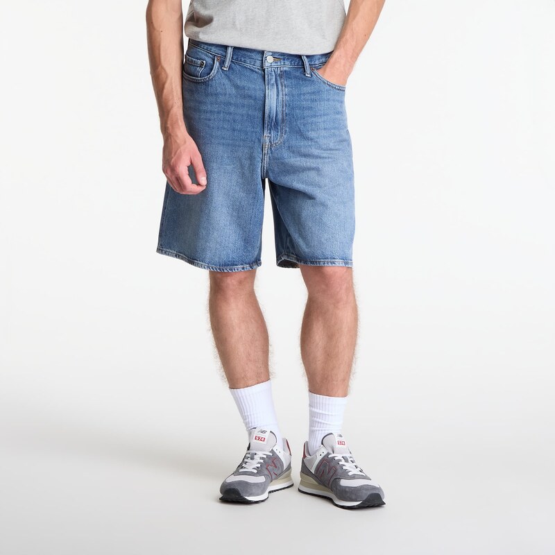 Šortky GAP V-Supersoft Loose Denim Short Med Larch Blue W32