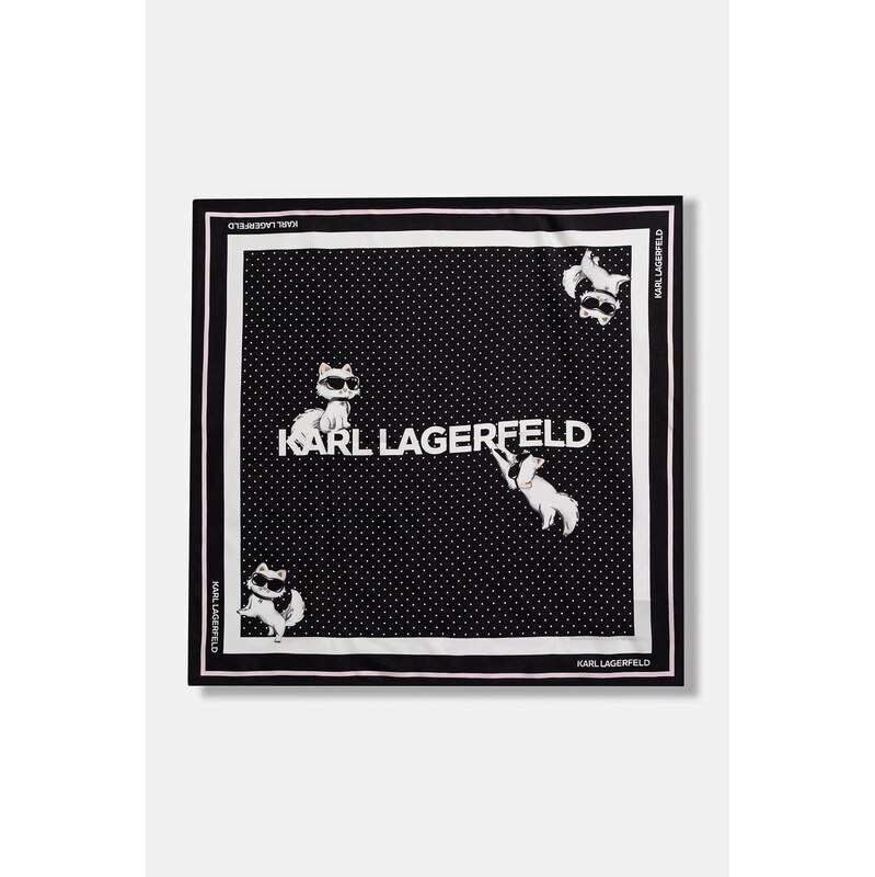 Karl Lagerfeld malý šátek dámský hedvábný IKON