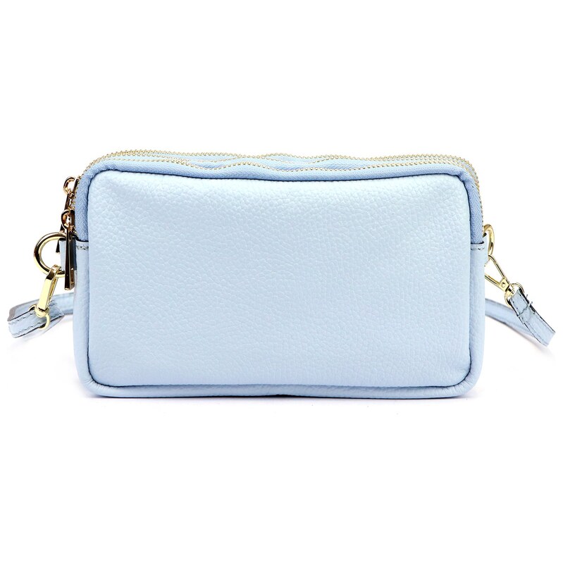 Kožená crossbody kabelka Luka 26-088 DL světle modrá