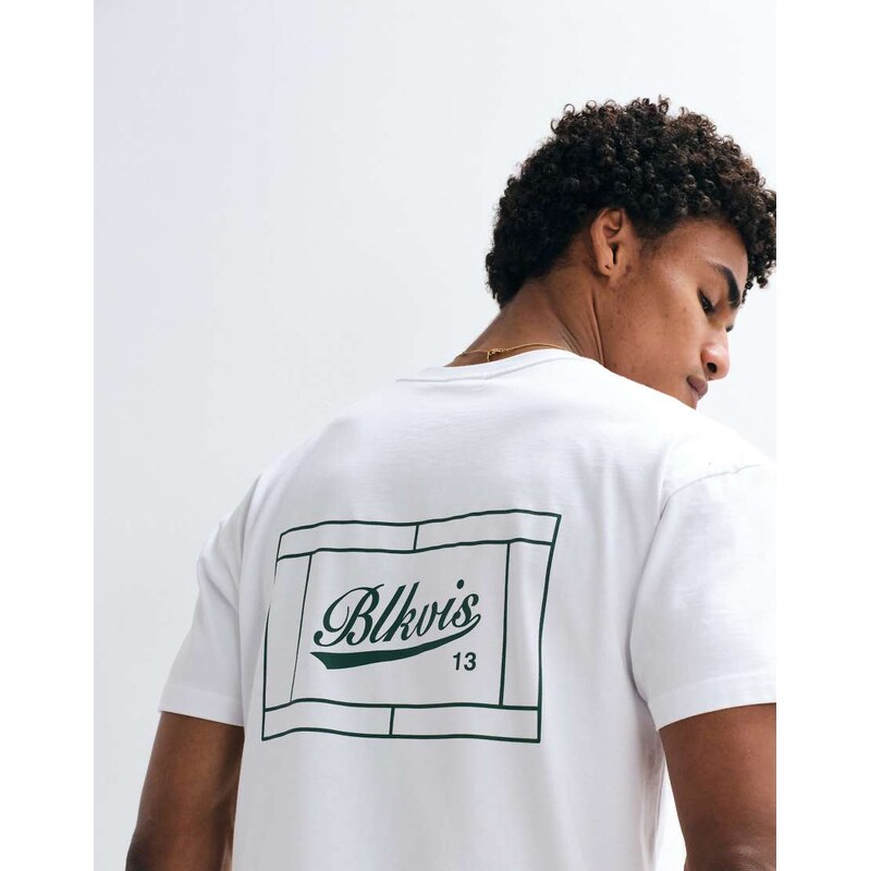 BLKVIS court short sleeve t-shirt with back graphic in white