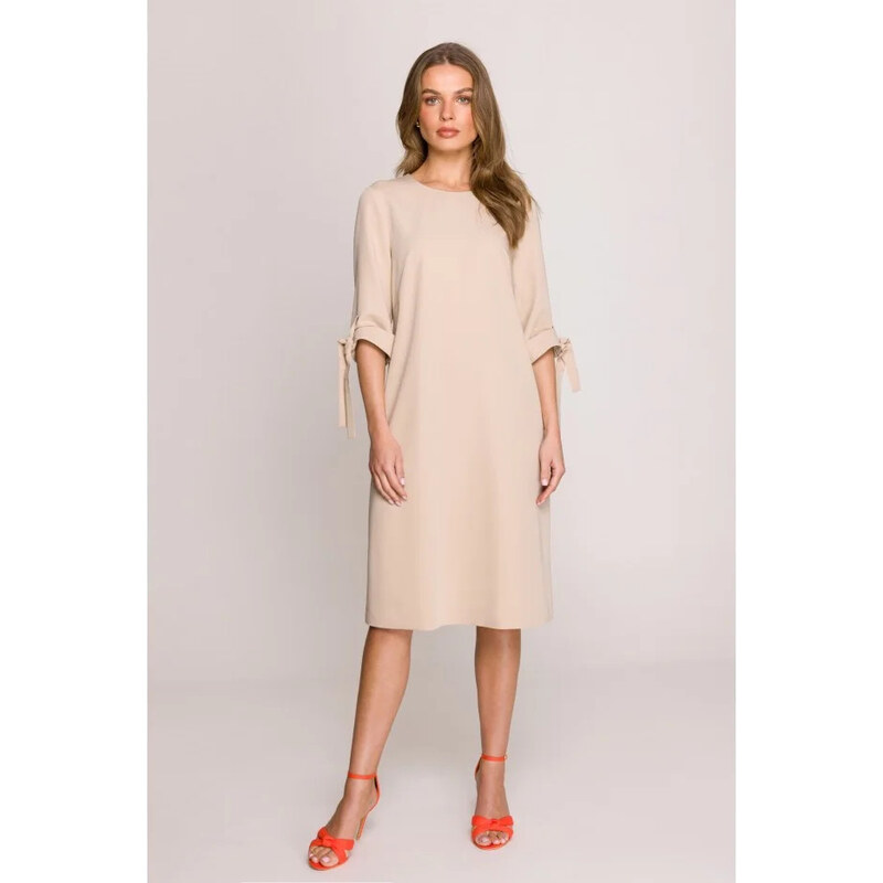 Dámské šaty S393 béžové - Stylove