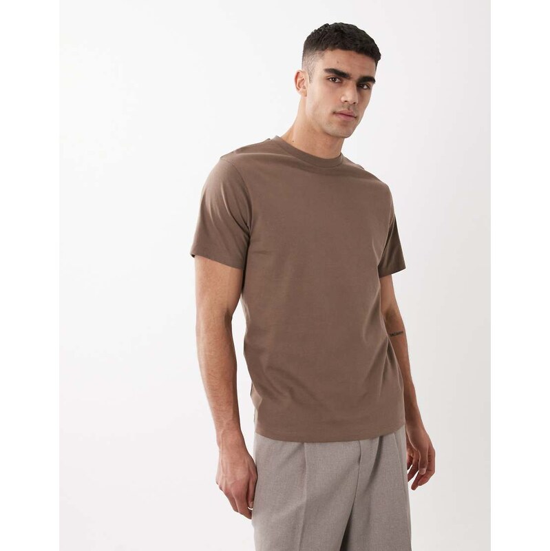 ASOS DESIGN Essentials regular fit t-shirt in brown
