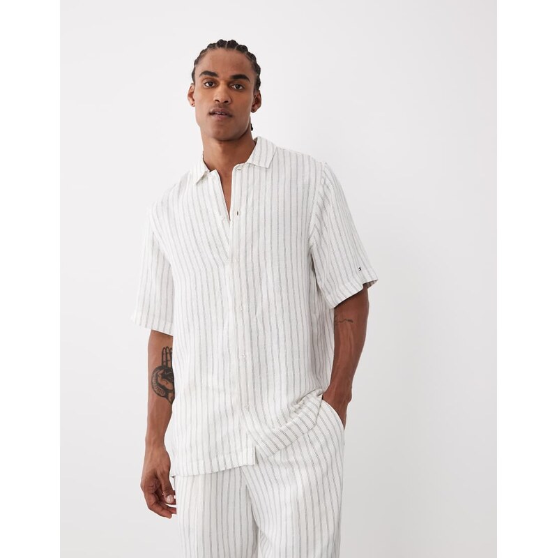 Tommy Hilfiger linen shirt co-ord in white