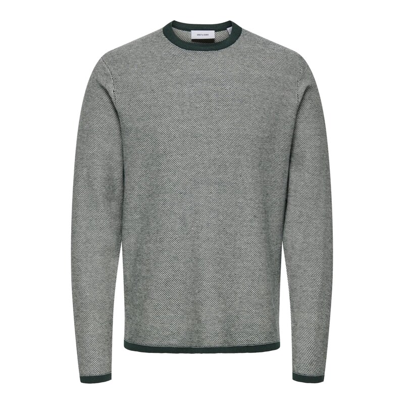 Only & Sons Svetr Timmy šedá / tmavě zelená