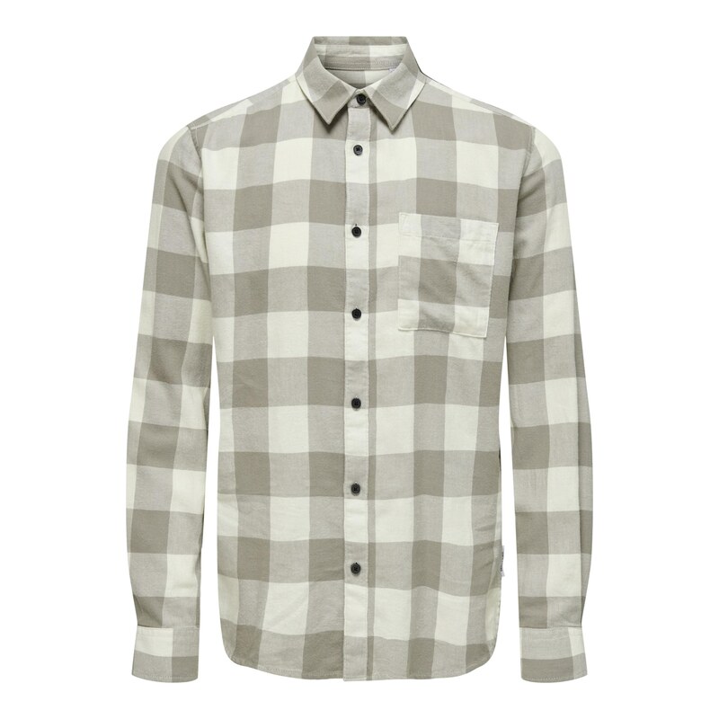 Only & Sons Košile šedobéžová / světle šedá
