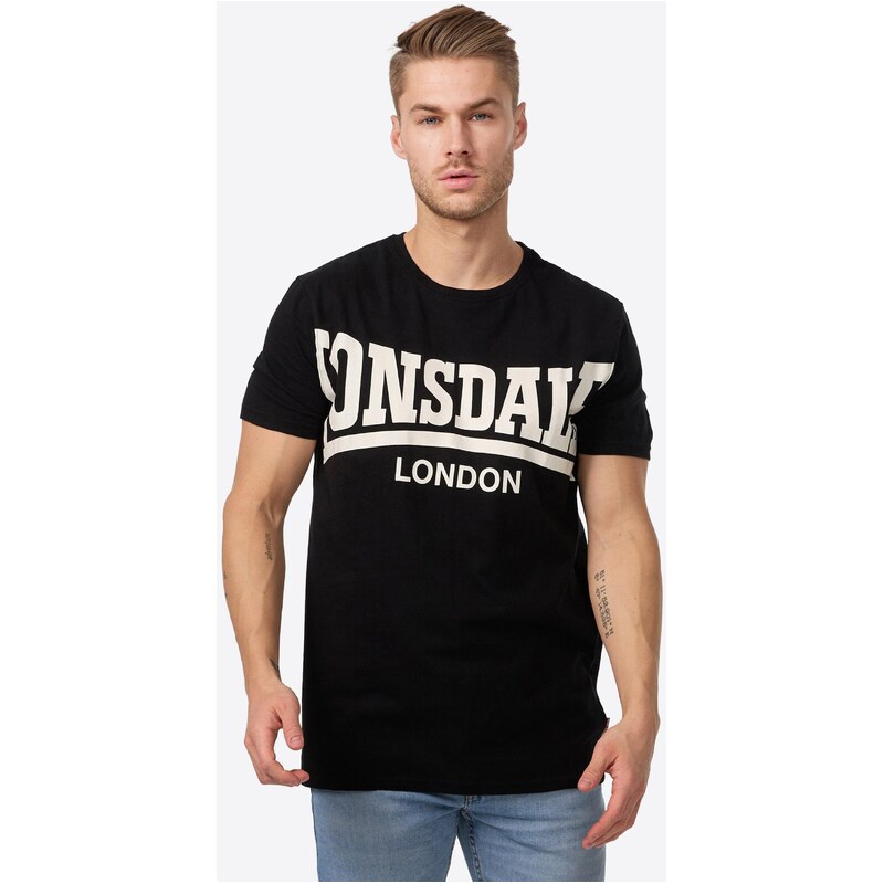 LONSDALE Tričko 'York' černá / bílá