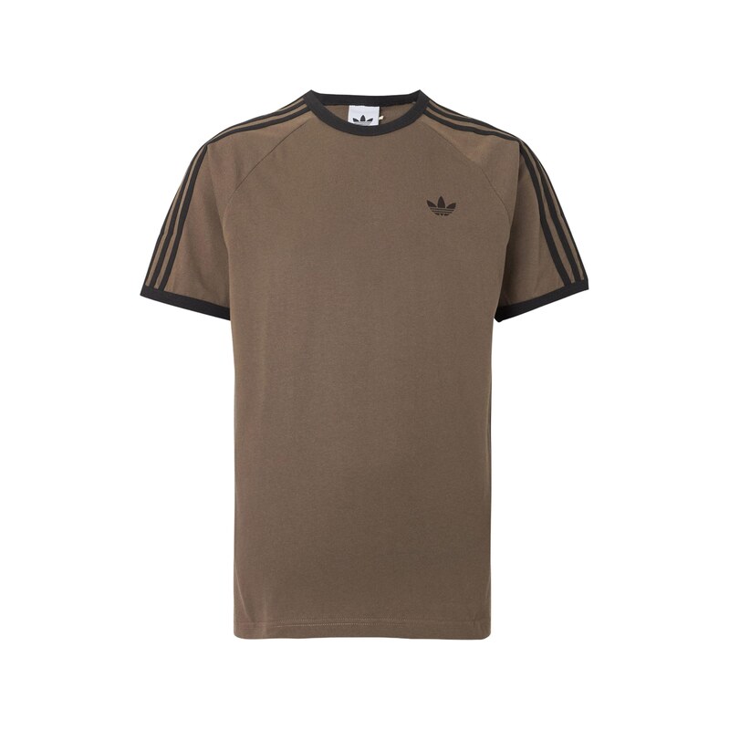ADIDAS ORIGINALS Tričko 3-Stripes čokoládová / černá