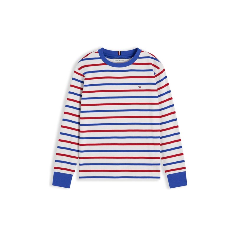 TOMMY HILFIGER Tričko Essential Stripe Relaxed Long Sleeve modrá