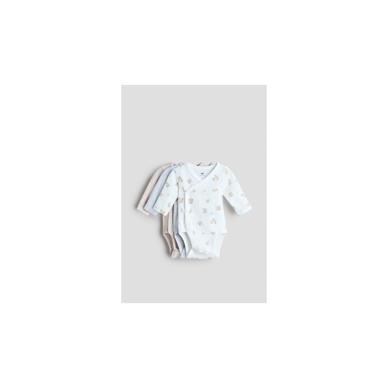 H&M - Zavinovací body 3 kusy - Bílá/Zvířátka
