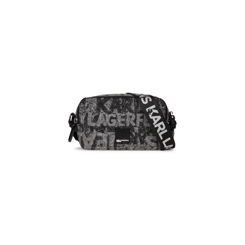 KARL LAGERFELD JEANS Taška přes rameno šedá džínová / černá