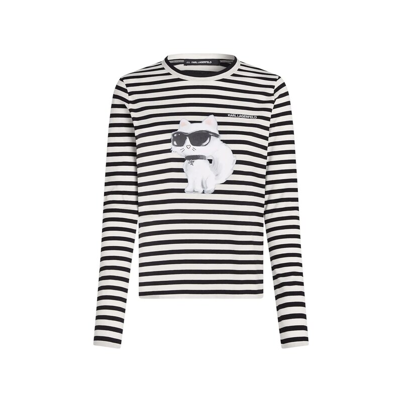 Karl Lagerfeld Tričko Ikon černá / bílá
