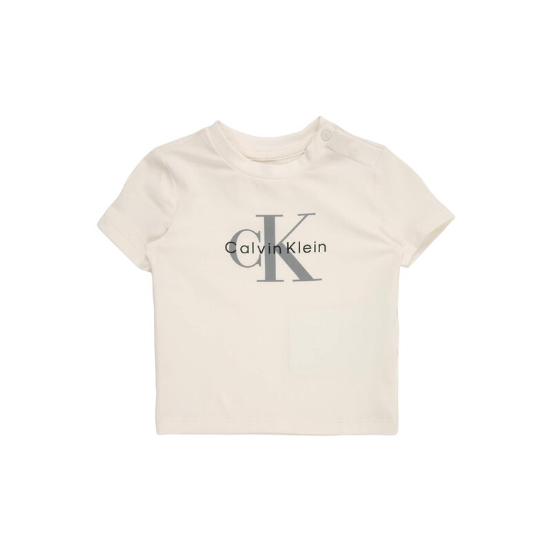 Calvin Klein Jeans Tričko šedá / černá / barva bílé vlny