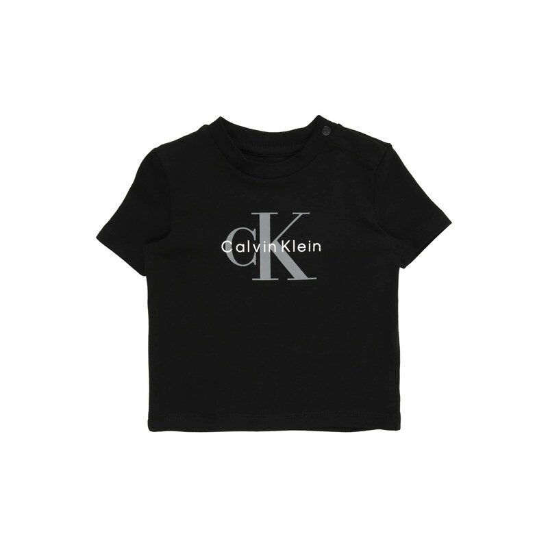 Calvin Klein Jeans Tričko Monologo šedobéžová / černá / bílá