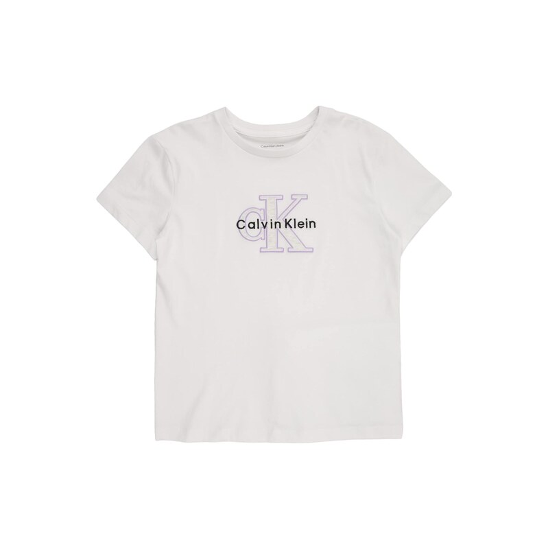 Calvin Klein Jeans Tričko fialová / černá / bílá