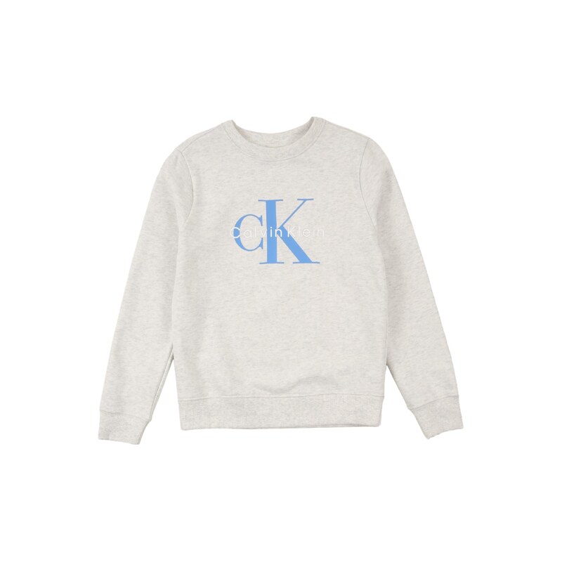 Calvin Klein Jeans Mikina azurová / šedý melír / bílá