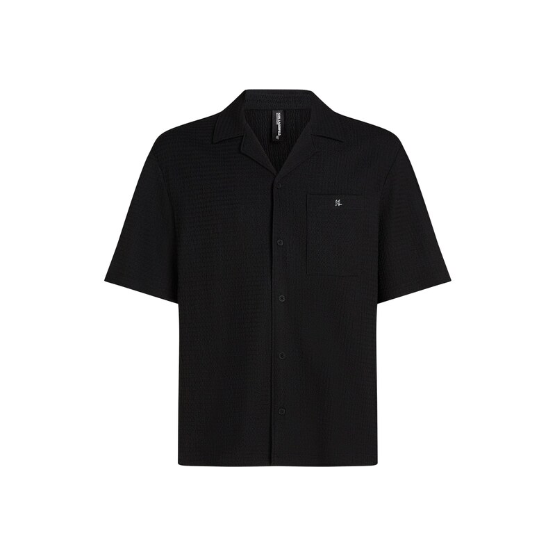Karl Lagerfeld Košile  Strukturiertes Strand-Shirt  černá