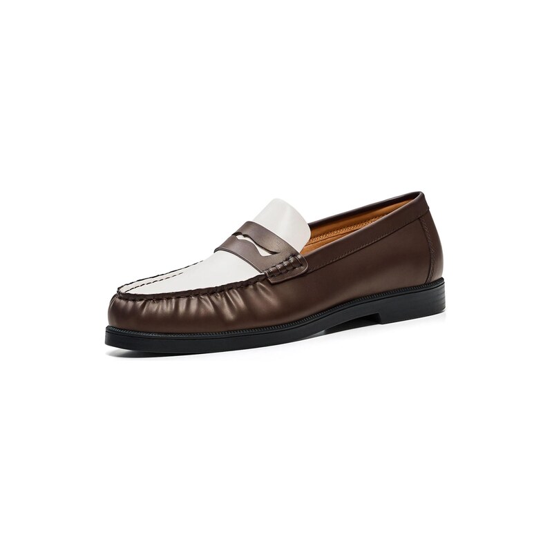 Bershka Slipper čokoládová / bílá