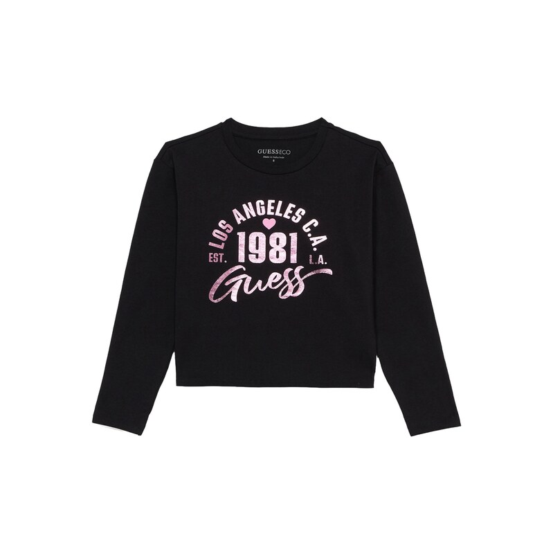GUESS Tričko pink / černá