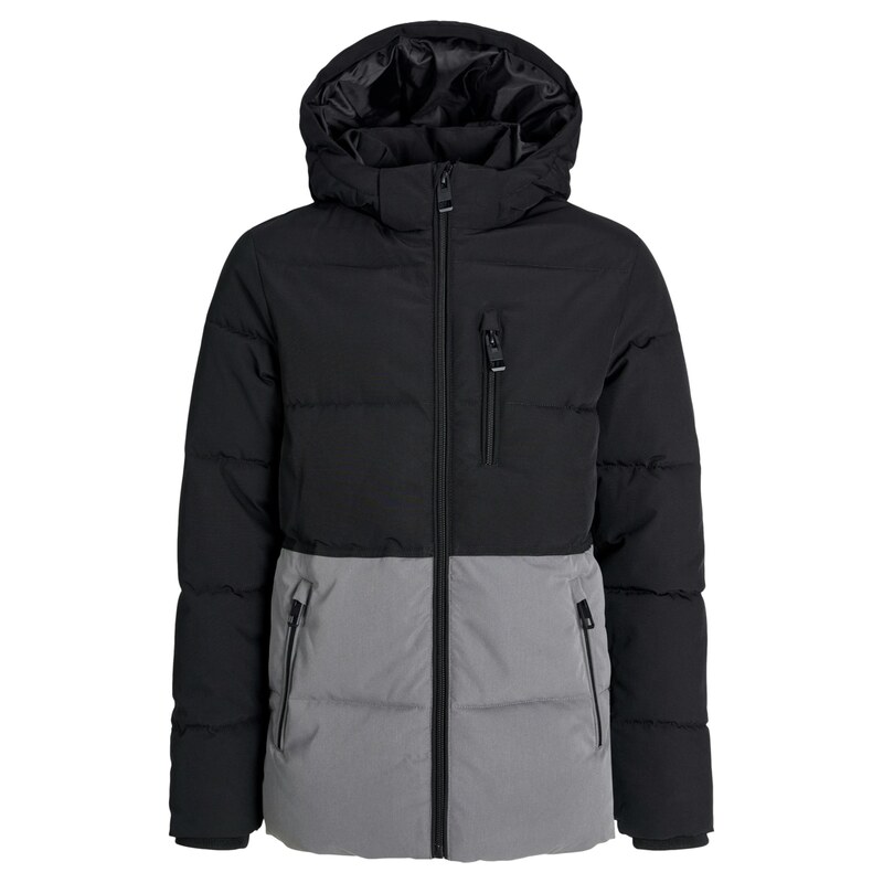 Jack & Jones Junior Zimní bunda Owen šedá / černá