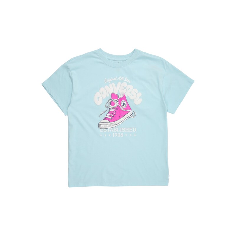 CONVERSE Tričko SNEAKER světlemodrá / grafitová / pink /