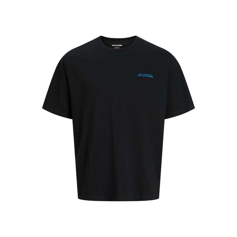 JACK & JONES Tričko JJLEMON azurová / oranžová / pitaya / černá