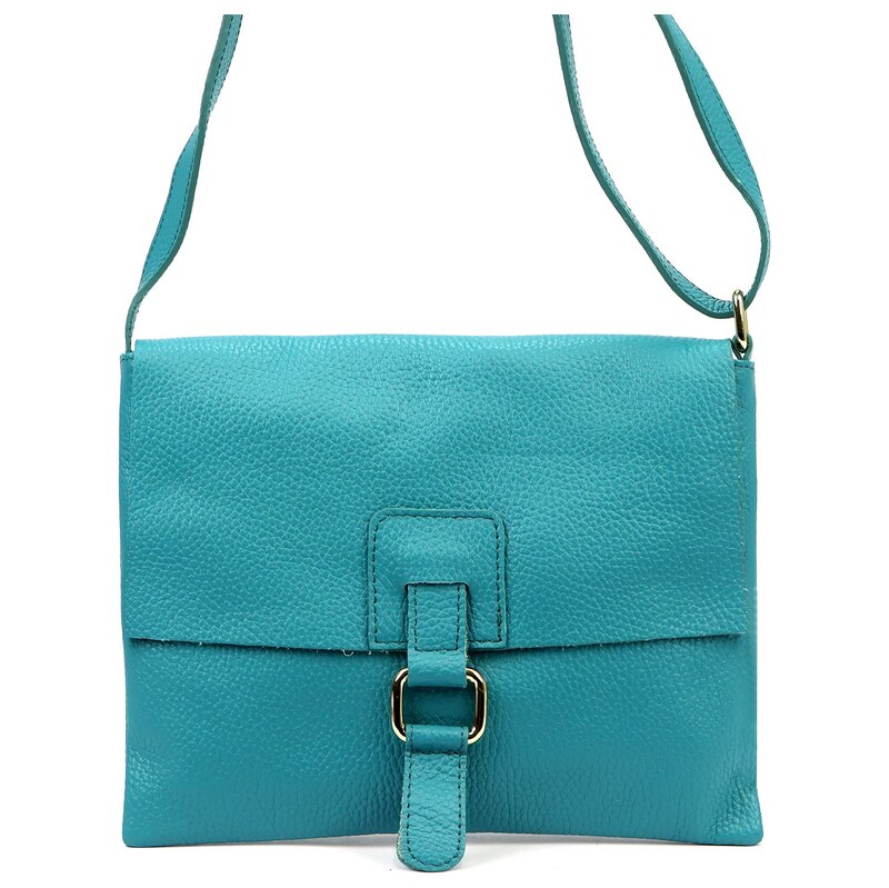 Luka Kožená crossbody kabelka 26-087 DL tyrkysová