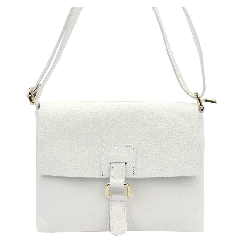 Luka Kožená crossbody kabelka 26-087 DL bílá